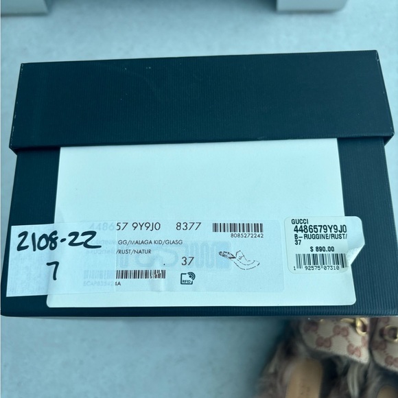 Gucci Printed fur canvas mules - Picture 2 of 6